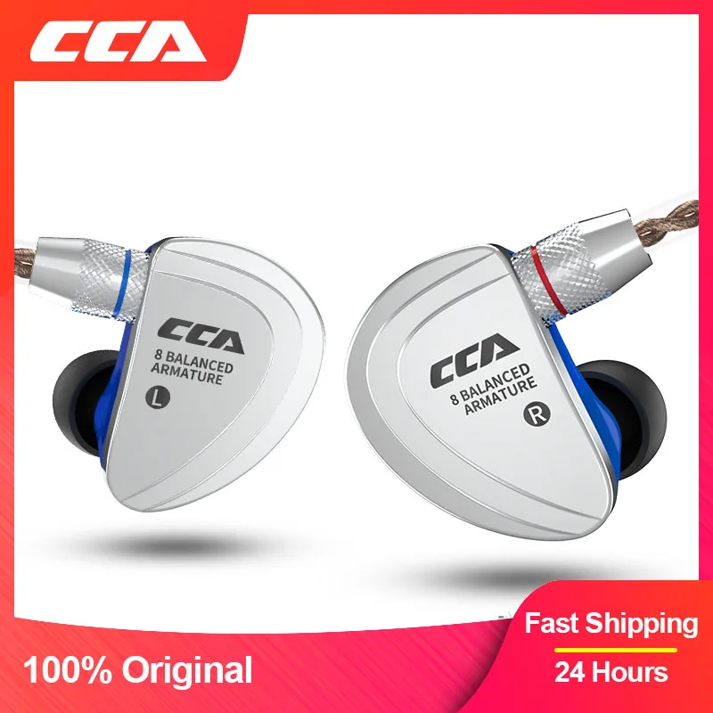 

CCA C16 8BA Drive Units HIFI Monitoring Earphones Headset With Detachable Detach 2 PIN Cable In Ear Earphone 8 Balanced Armature