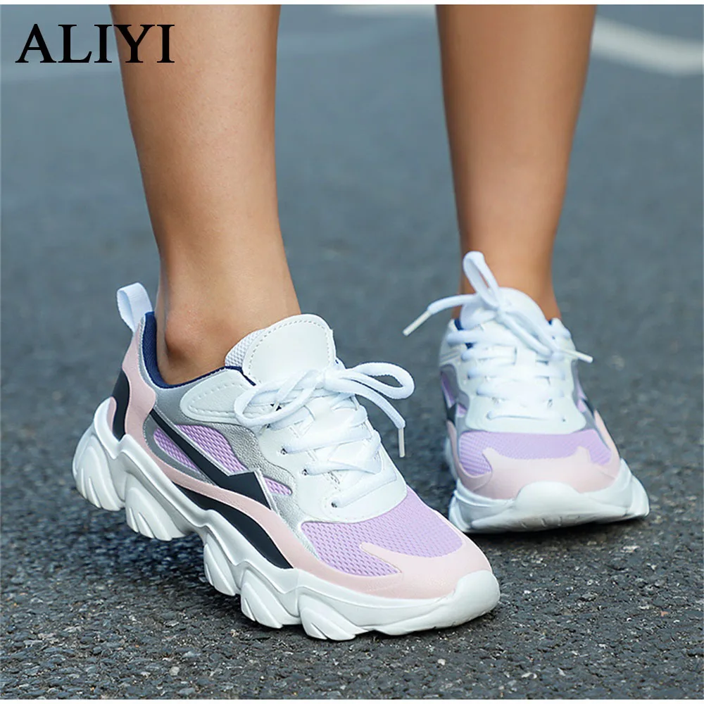 

Aliyi New Sneakers Women 2021 Autumn Lace Up Breathable Ladies Casual Loafer Outdoor Large Size 35-42 Female Sport Running Shoes