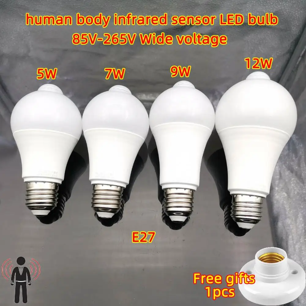 Светодиодный PIR датчик движения лампа E27 110V 220V 240V 5W 7W 9W 12W автоматический Вкл/Выкл