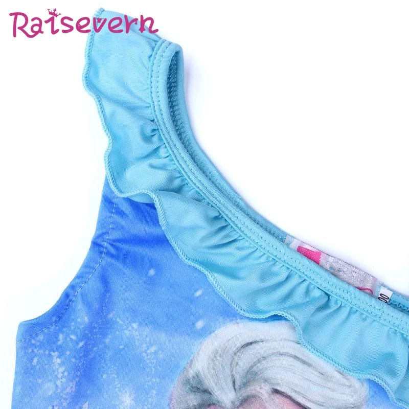 Детские купальники с принтом и рюшами Лоскутные Мультяшные для девочек