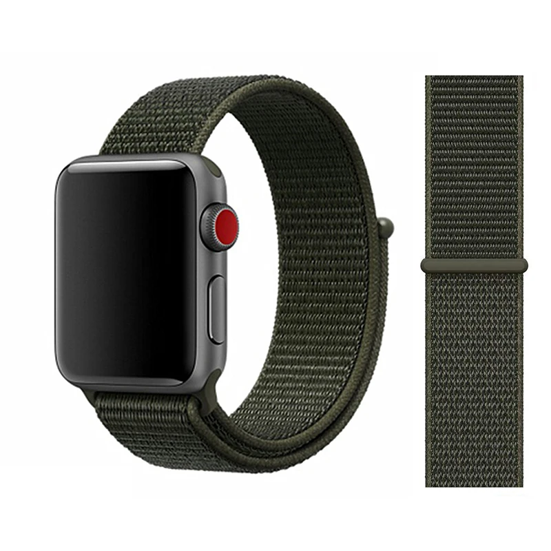 cargo khaki Спортивная петля для Apple watch Band 4 5 correa iwatch 3 2 1 42 мм 38 мм 44 мм 40 мм Apple watch ремешок браслет pulseira аксессуары - Цвет ремешка: cargo khaki