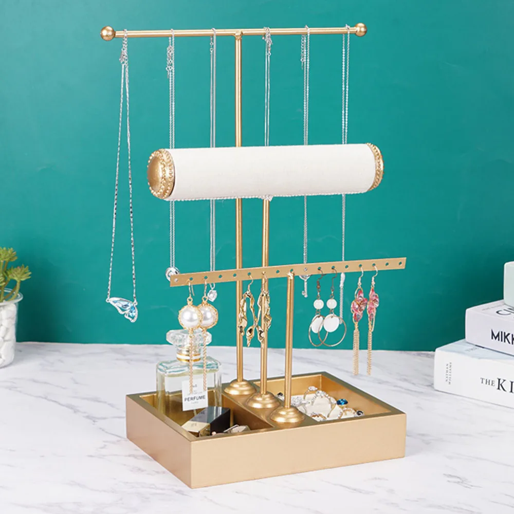 

1pc Multi-functional Jewelry Display Stand Decorative Display Stand (Golden)
