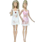 2 шт.компл. Высококачественная кукольная одежда, пижама, розовое белое кружевное пальто + Топы + нижнее белье, Одежда для куклы Барби, аксессуары, игрушки