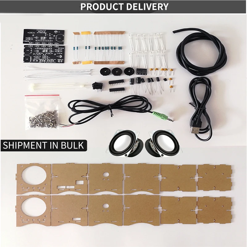 

2pcs/pair Electronic 3W Speaker Making Diy Kit with Transparent Shell Computer Audio Electronics Diy Kit