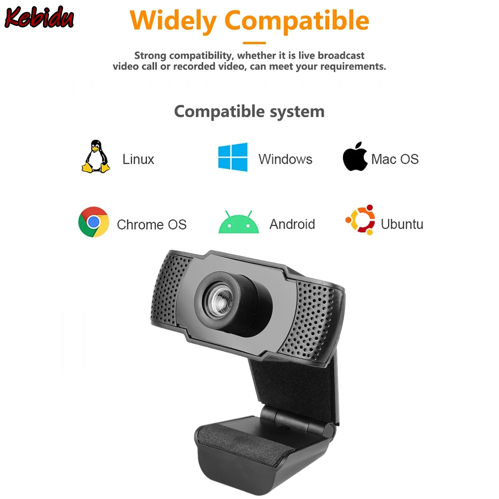 Портативная камера Kebidu 720P USB Компьютерная многофункциональная веб-камера с