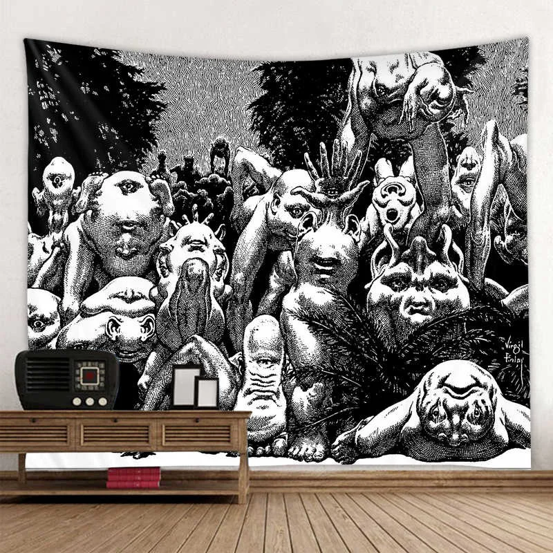 

And White Black Tapestry Wall Hanging Witchcraft Wall Tapestry Hippie Wall Carpets Dorm Decor Psychedelic Tapestry