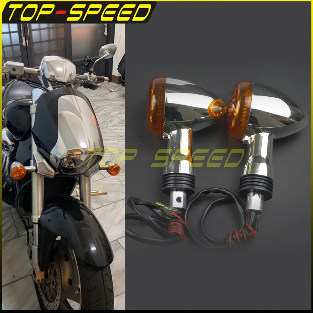 12V Front &Rear Turn Signal Light Motorcycle Amber Indicators Running Lamp Blinkers For Suzuki Boulevard M109R VRZ1800 2006-2015