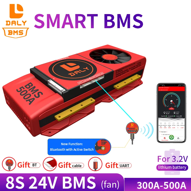 

BMS 8S 3,2 V Bluetooth 24V 485 zu USB gerat KONNEN NTC UART LiFePO4 LTO 300A 400A 500A lithium 3.2V 8S BMS Management system