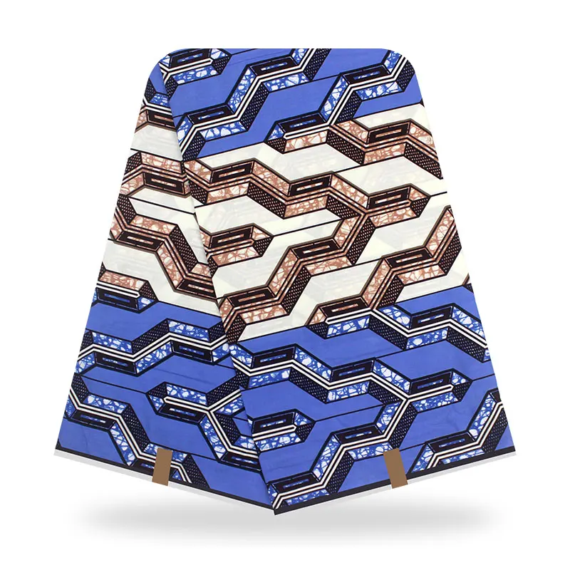 Синие геометрические фигуры настоящий 100% хлопок искусственная ткань с рисунком