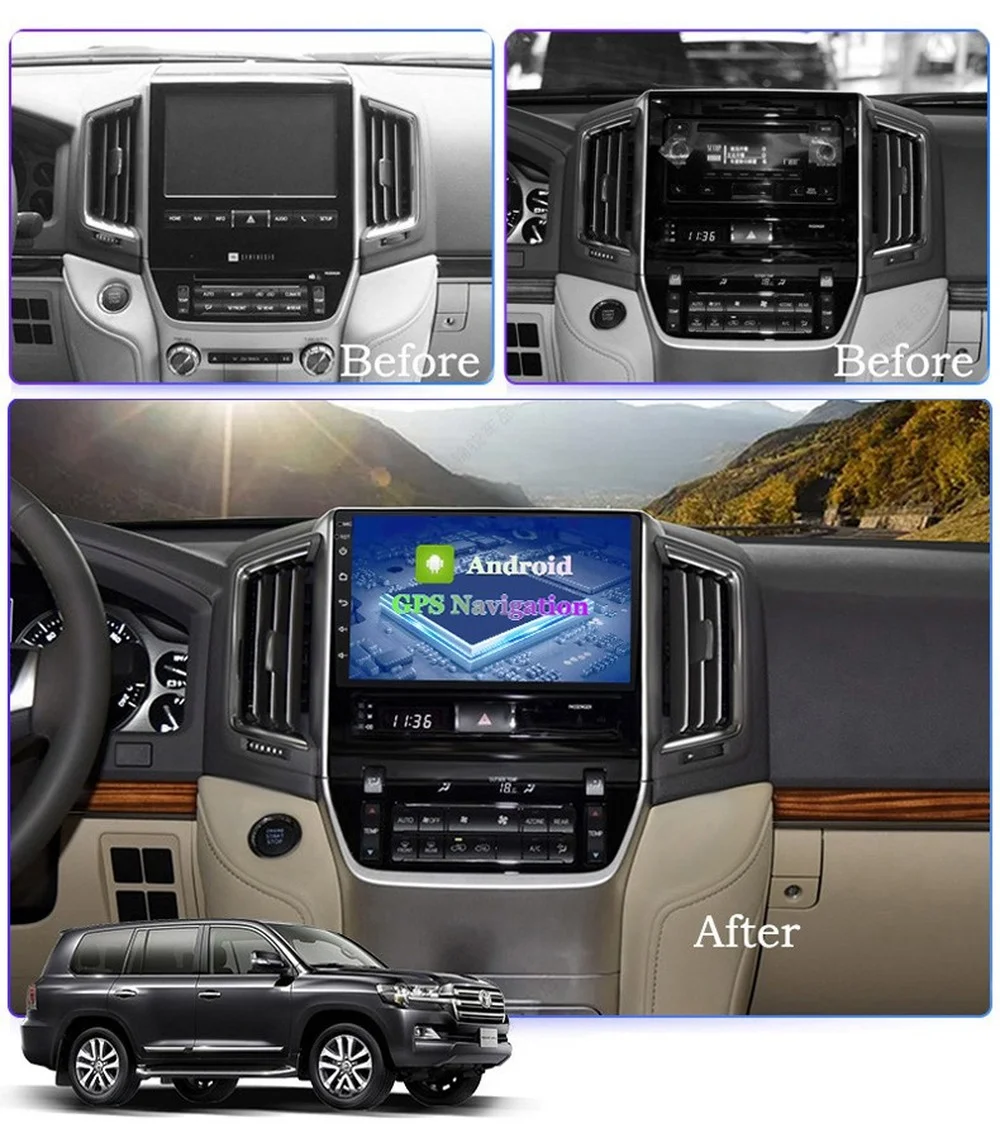 Автомобильный радиоплеер 6G + 128G Android 10 0 для TOYOTA LAND CRUISER LC200 2016-2018 GPS-навигация с Wi-Fi 4G