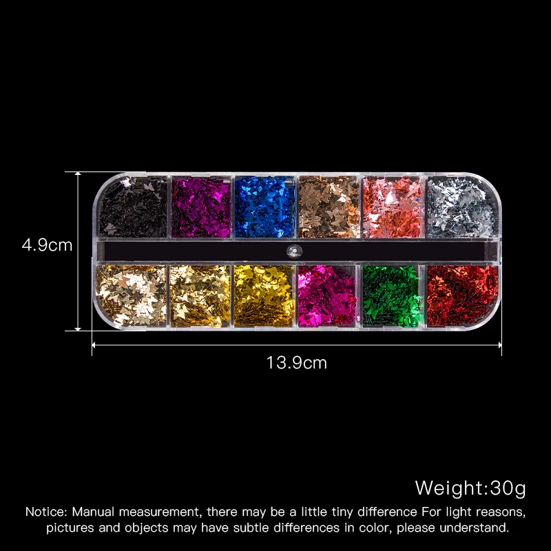1 коробка голографические Блестки для ногтей в форме бабочки звезды блестящие