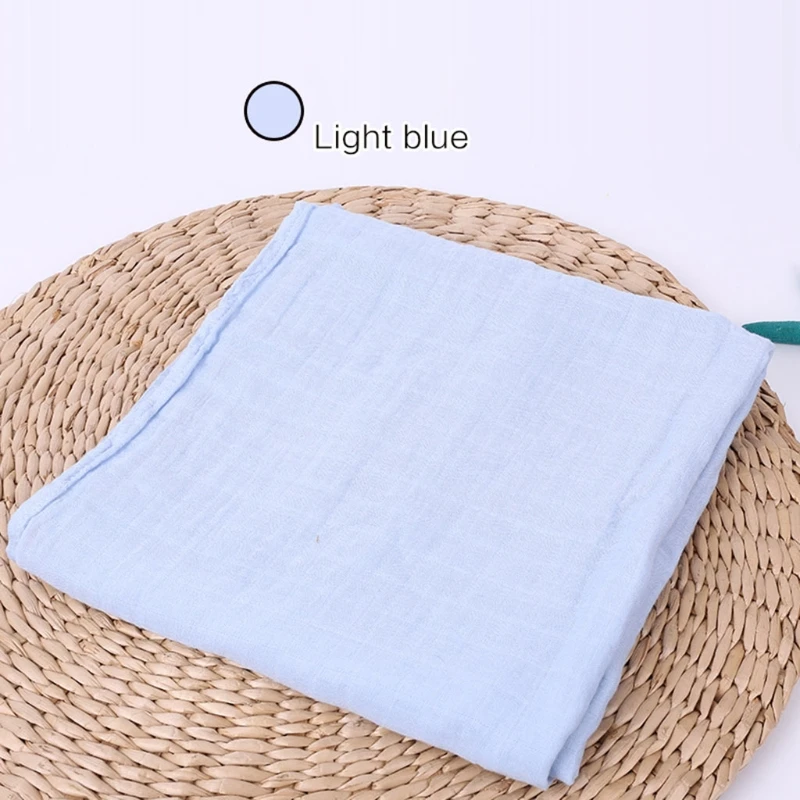 Manta receptora de muselina de fibra de bamb&uacute; para beb&eacute;, 120x120cm, envoltura para reci&eacute;n nacidos, 2 capas de gasa de ba&ntilde;o, saco de dormir, cochecito-5