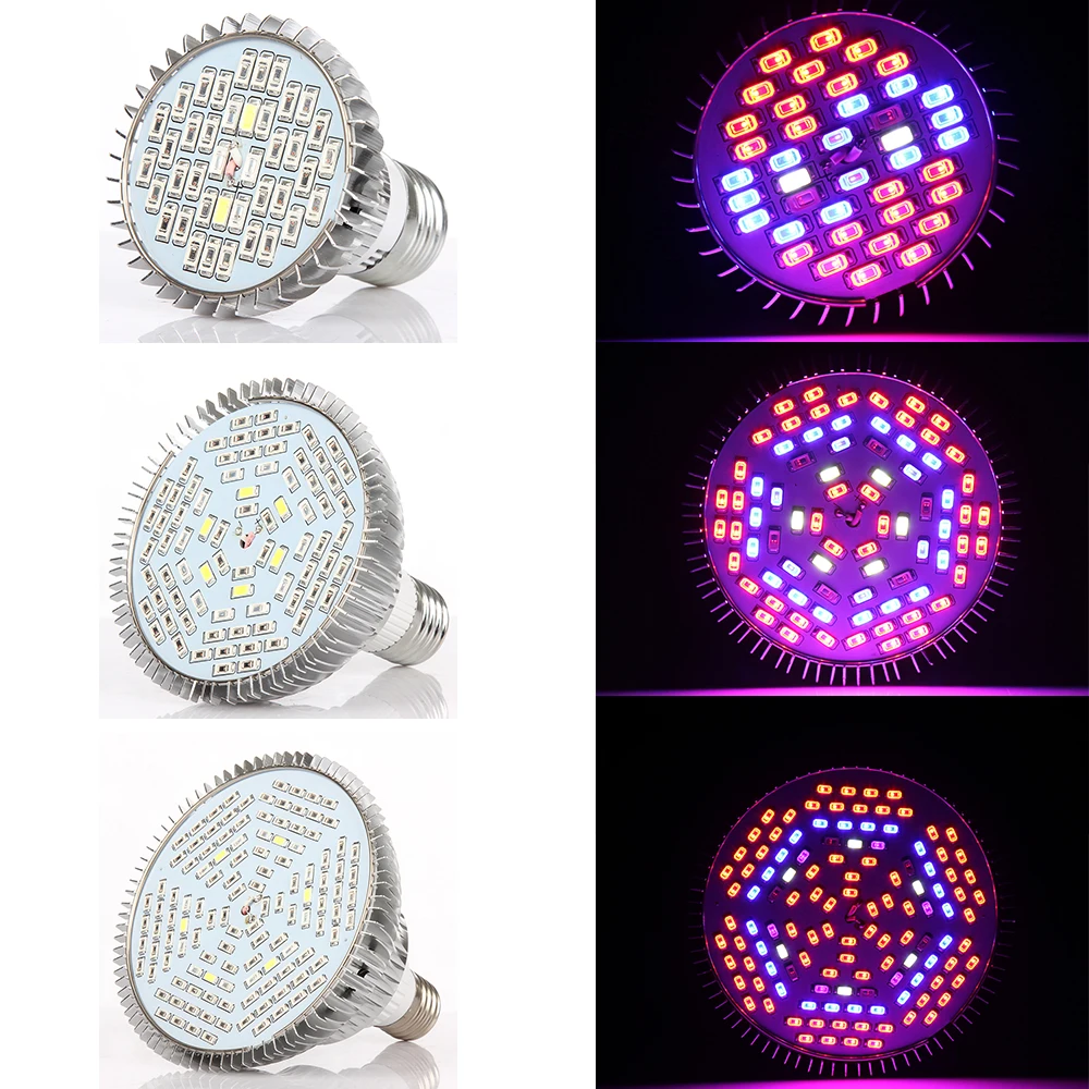 

30W 50W 80W Full Spectrum Led Grow Light E27 AC85-265V Led Plant Growth Lamp for Plants Flowers Seedling Greenhouse Hydroponics