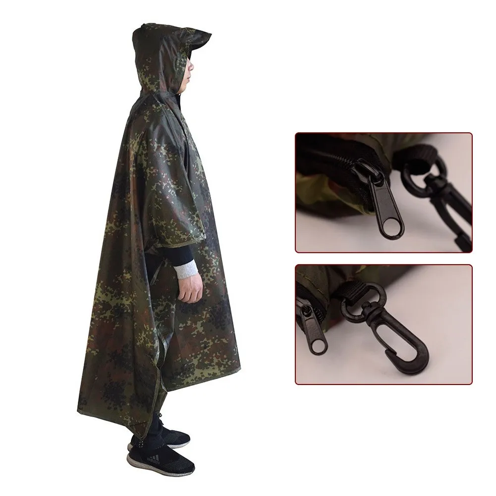 

3 in 1 Multifunctional Camouflage Raincoat Army Parts For Camping Hunting Hiking Birdwatching Sports Replacement Accessory