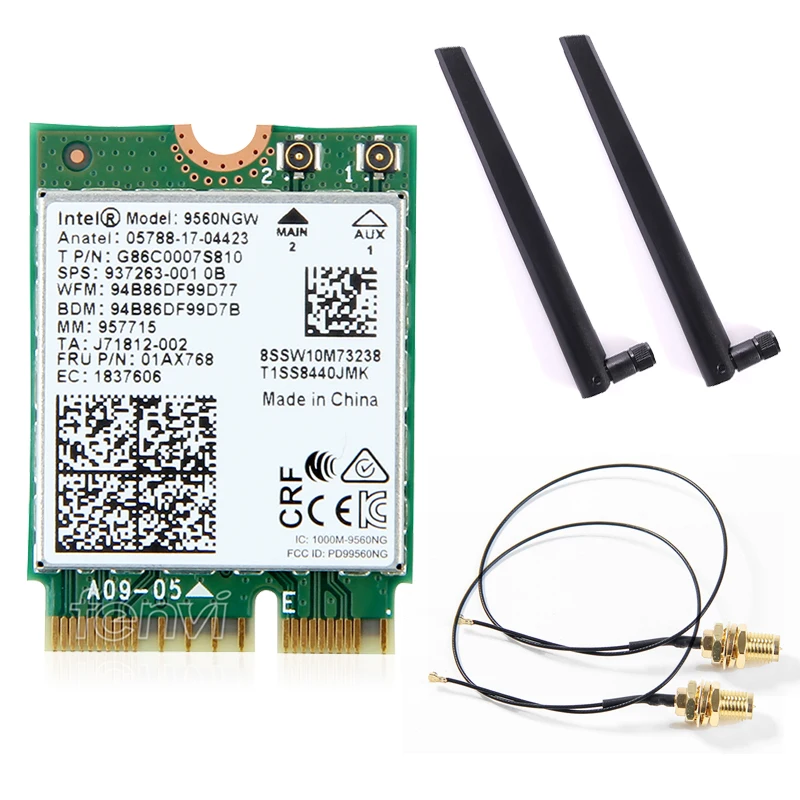 Двухдиапазонный беспроводной для Intel 9560 AC 9560NGW 1,73 Гбит/с Wifi 802.11ac Bluetooth 5,0 Wlan карта с MHF4 UF. L антенны Windows 10