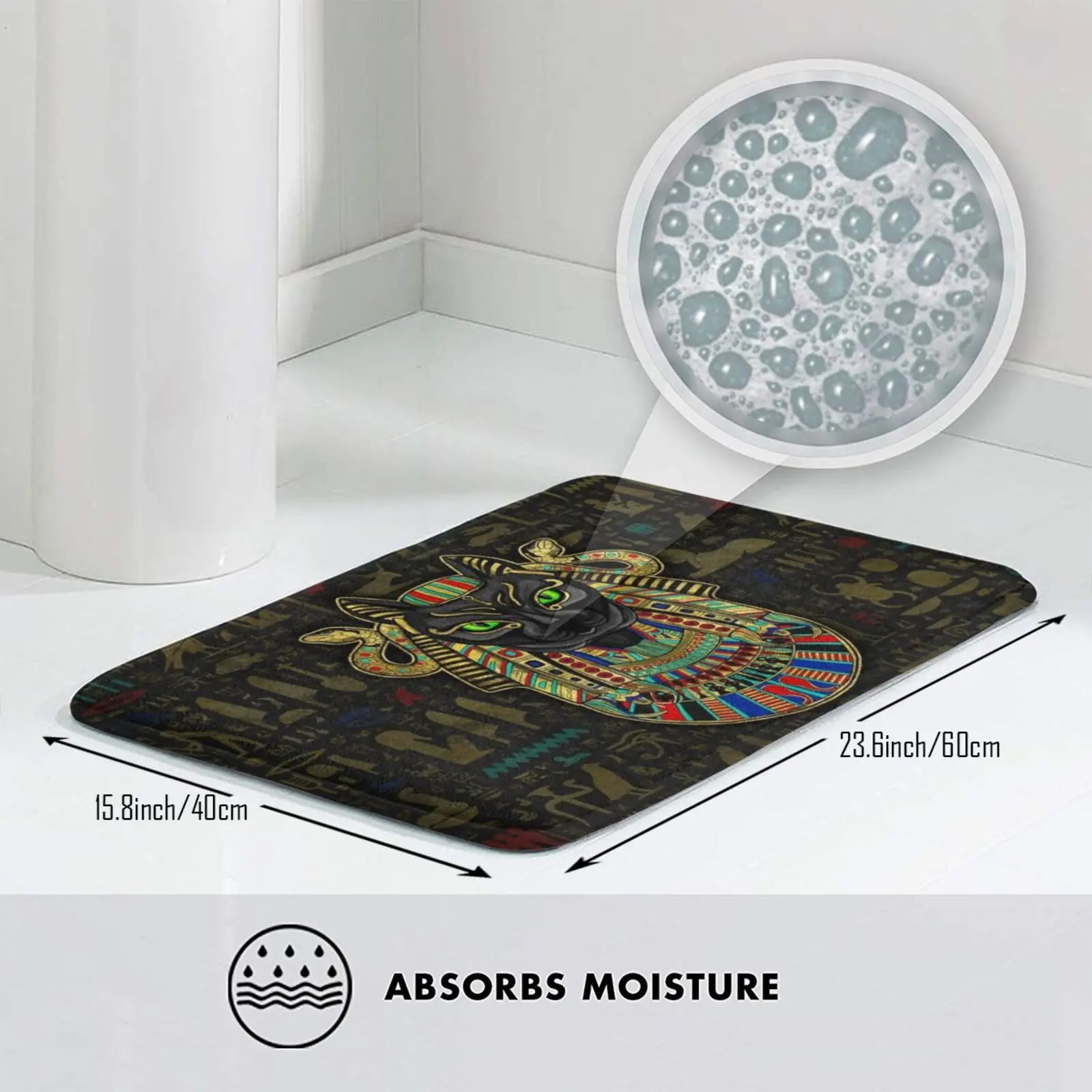 Коврик Bastet для египетской богини Противоскользящий коврик входной двери в