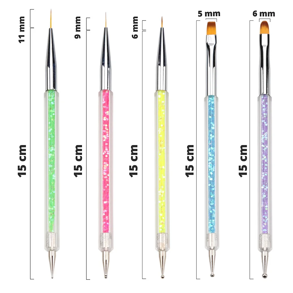 Профессиональные кисти для дизайна ногтей 5 шт./компл. набор инструментов точек