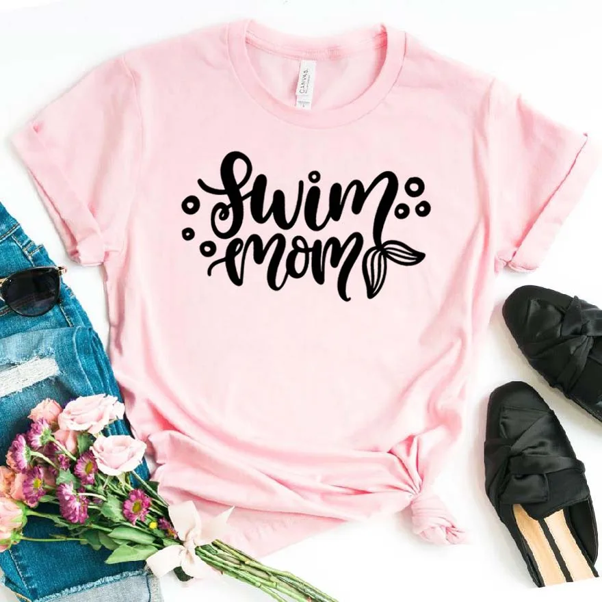 

Swim Mom Print Women tshirt Cotton Hipster Funny t-shirt Gift Lady Yong Girl Top Tee Drop Ship ZY-472
