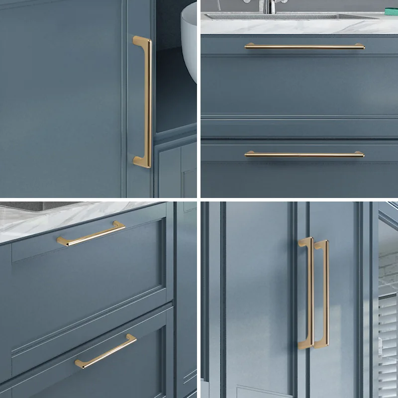 Современные Простые мебельные ручки черные золотые кухонные шкафов и дверные