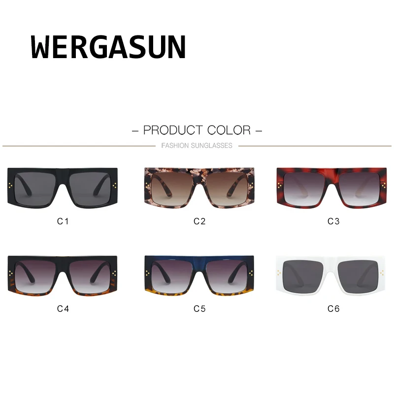 

WERGASUN 2020 New Square Sunglasses Women Brand Designer Retro Mirror Fashion Sun Glasses Vintage Shades Lunette De Sol Femme