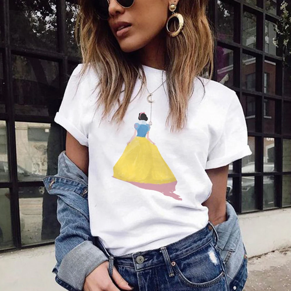 

T-Shirt Dropship Comfortable Women Summer Snow White Princess Lady Tshirts Top T Shirt Girls Graphic Female Harajuku Style Tee