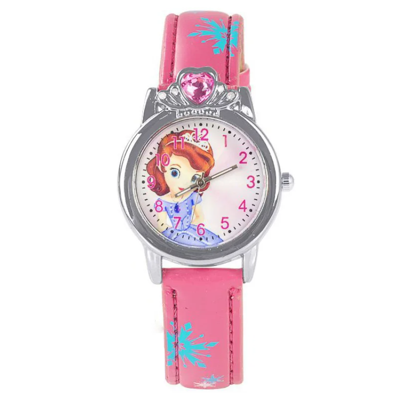 

New Arrival Princess Elsa Cartoon Anna Crystal Diamond Kids Watch For Girls Student Children WristWatch Relogio Kol Saati