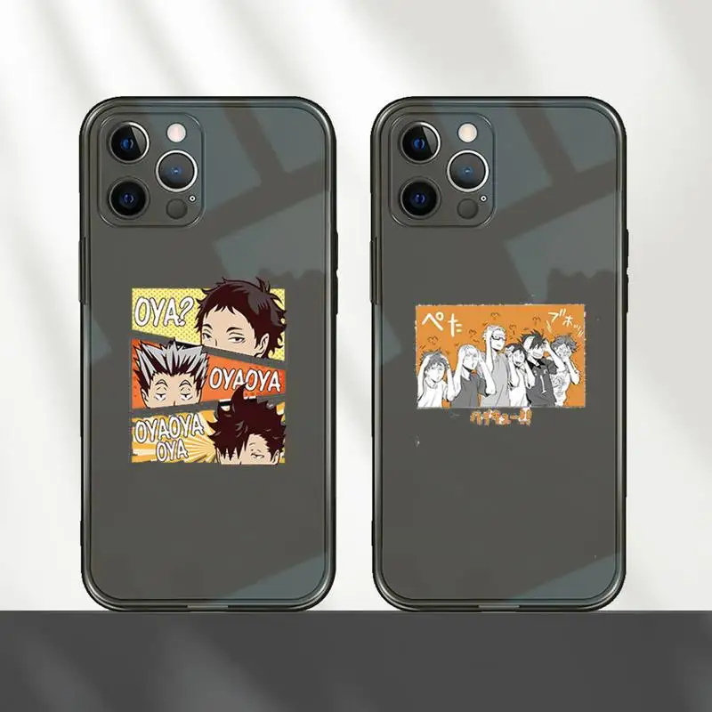 

Cute Japan Anime Oya Haikyuu Phone Case Transparent for iPhone 7 8 11 12 se 2020 mini pro X XS XR MAX Plus