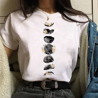 fashion women t shirt moon watercolor floral art printed tops female short sleeve t shirt 90s girl ladies cute graphic tee shirt