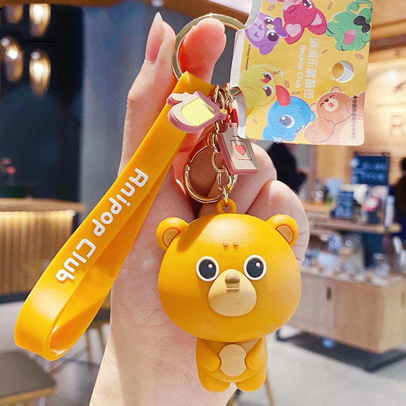 

Cartoon Cute Doll Keychains Accessories Kawaii Bear Bird Fox Animal Toy Silicone Keyring Children's Gift Car Bag Holder Charm
