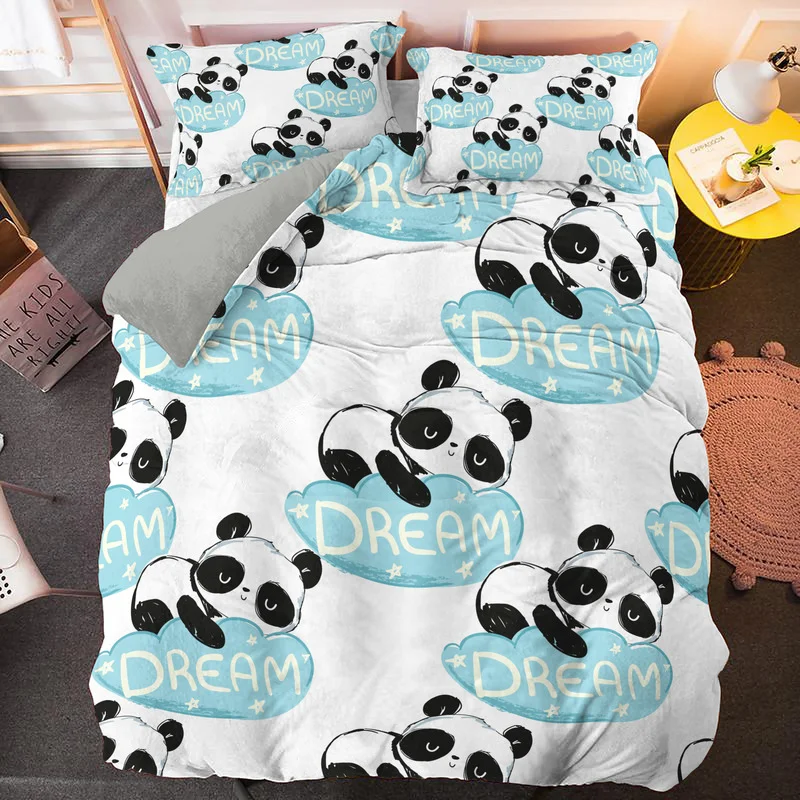 Комплект постельного белья 2/3 шт. с рисунком панды | Дом и сад