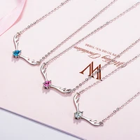 elk pendant small antler necklace female zircon clavicle chain necklaces for women pendant necklaces chain necklace