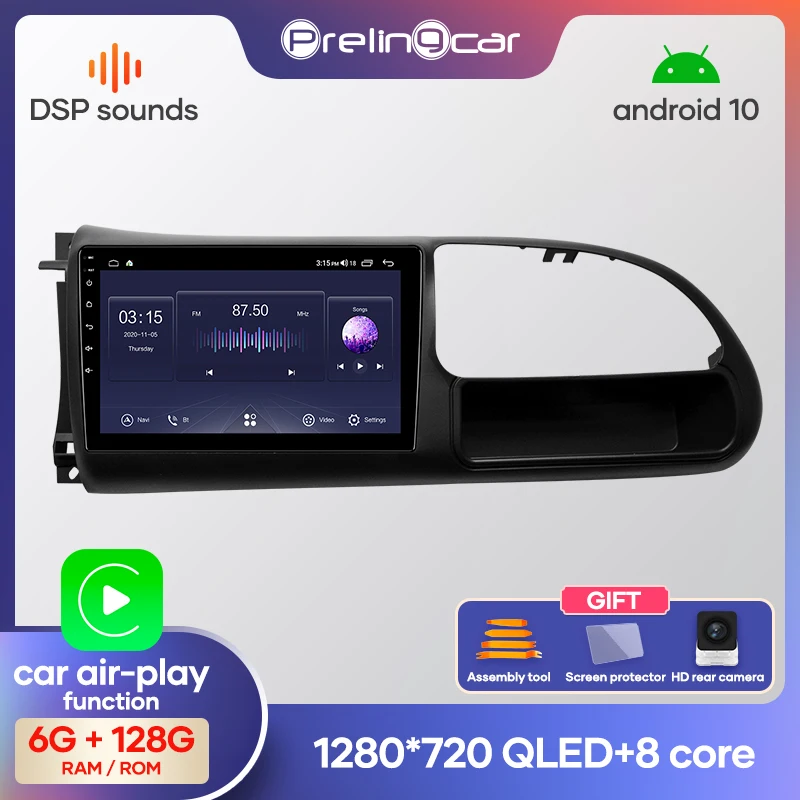 Автомагнитола Prelingcar 2 Din Android 10 без DVD мультимедийный видеоплеер GPS навигация для
