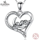 Ожерелье EUDORA из серебра 925 пробы с изображением астронавта, Луны, сердца, я люблю тебя до Луны и обратно, модные ювелирные украшения для мужчин и девочек