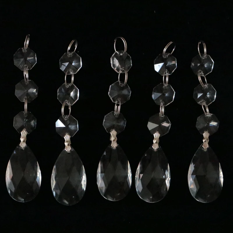 

5PCS/lot Clear Crystals Chandelier Glass Lamp Prisms Parts Hanging Drops Pendants 38mm Lamp Refurbishing Lighting Accessories