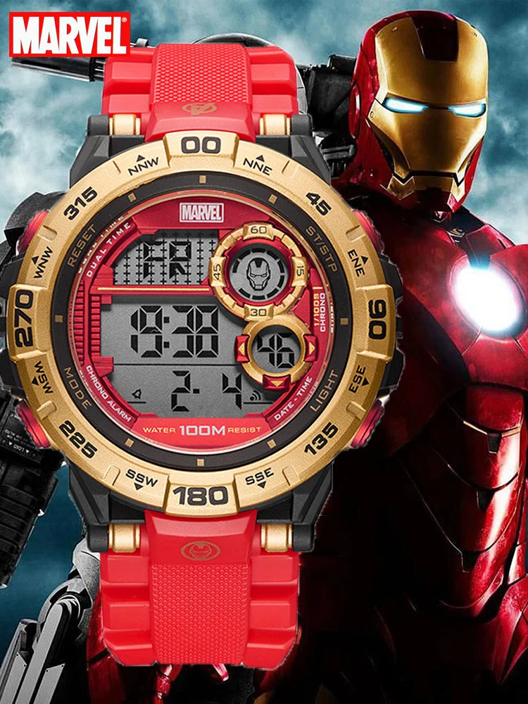 

Marvel Brand New Men's Military Watch Fashion Wristwatch 100M Waterproof Sports Watch Iron man Outdoor Swim Diver Clock
