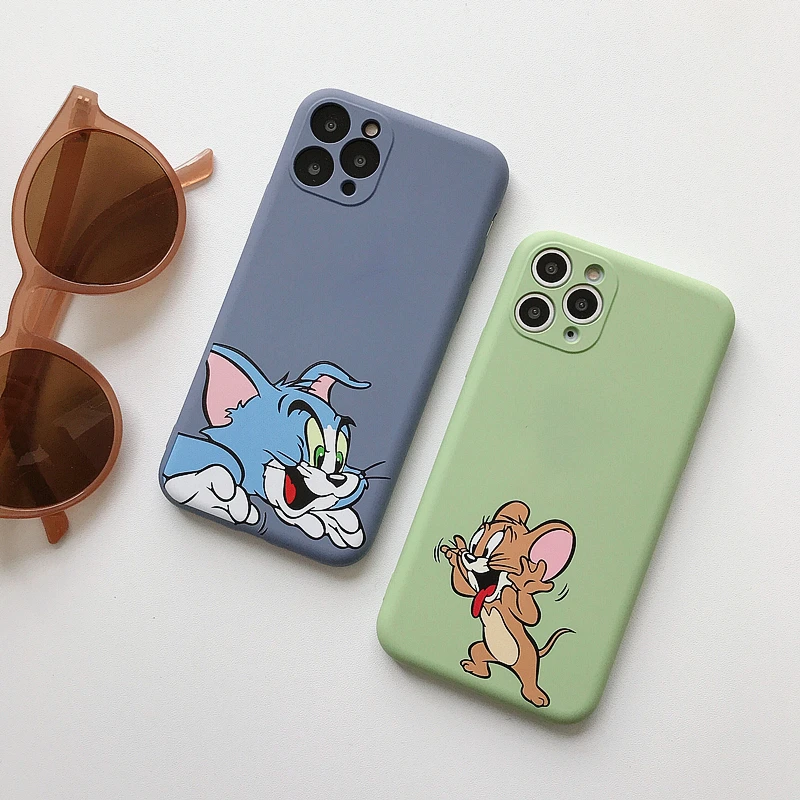 Чехол для телефона с мультяшным Джерри и Томом iPhone 11 Pro Max аниме мягкий жидкий