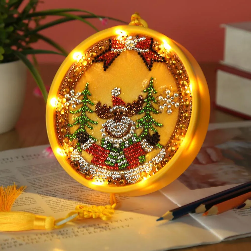 Рождественское украшение сделай сам алмазная живопись со светодиодной