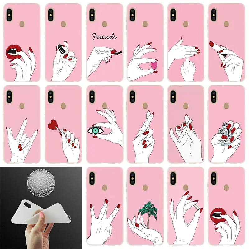 Best Friend Pink Hands Red Nails Minimalist Soft Case Cover For Xiaomi Redmi 10a 9a 8a 7a 6a 5a 5Plus 9at 6 K50 Pro Y3 Bag