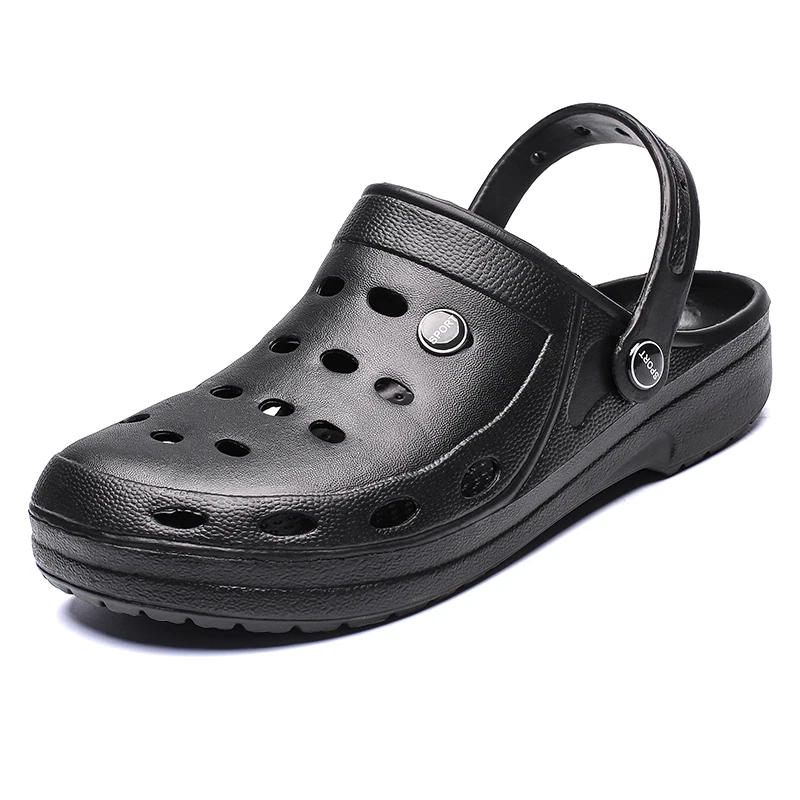 

2021 Men Sandals Crocks Summer Hole Shoes Crok Rubber Clogs EVA Garden Shoes Blue Hard Crocse Beach Flat Men Slippers
