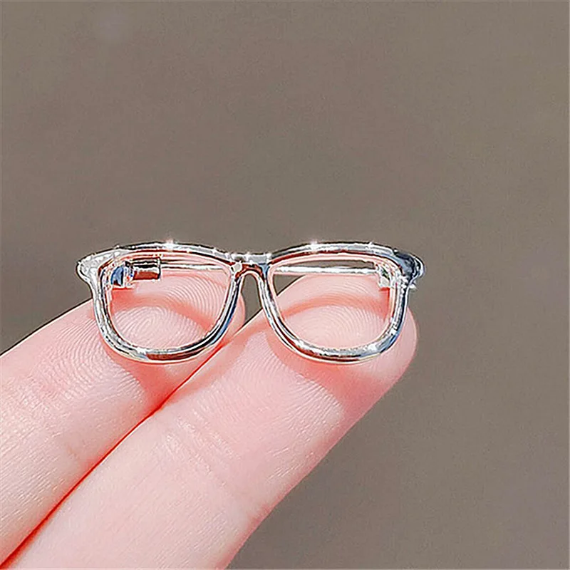 Новинка модная мини-брошь для очков булавки Золотая серебряная кукла очки