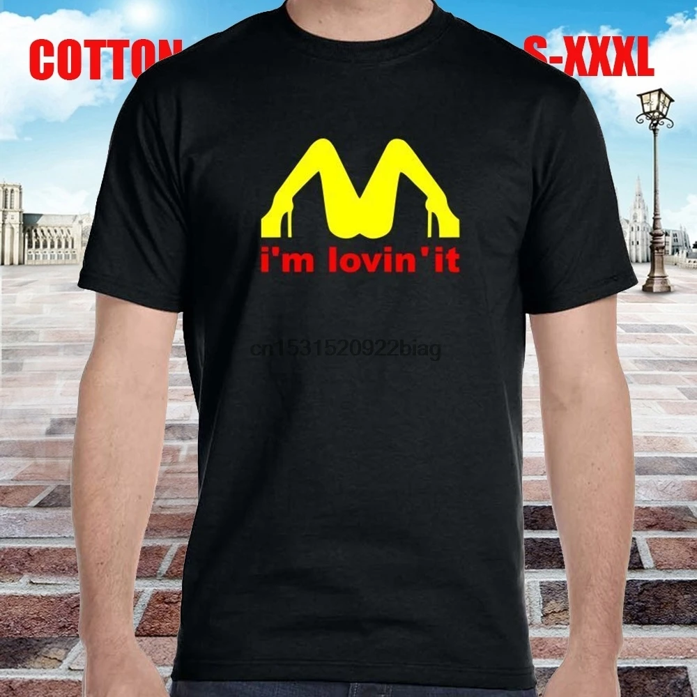 Модная забавная Мужская футболка I'm Lovin It McDonalds хлопковые повседневные топы