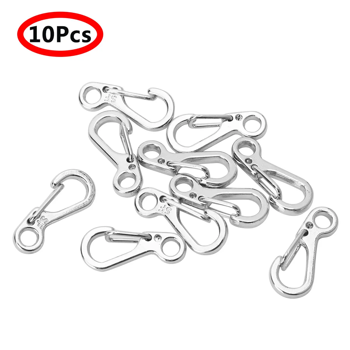 

10 Mini Keychain Buckles Aluminum SF Metal Carabiner Clips DIY Key Ring Paracord Backpack Tiny Snap Hooks Durable Spring Clasps