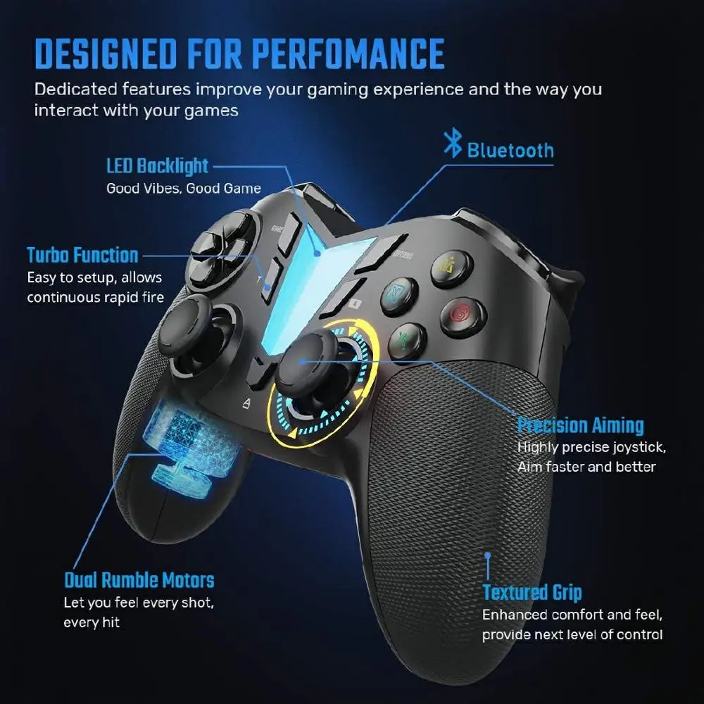 Беспроводной Bluetooth контроллер iFYOO для консоли iOS 13 4/iPhone/Android/PC Steam/PS4 Call of Duty Apple Arcade