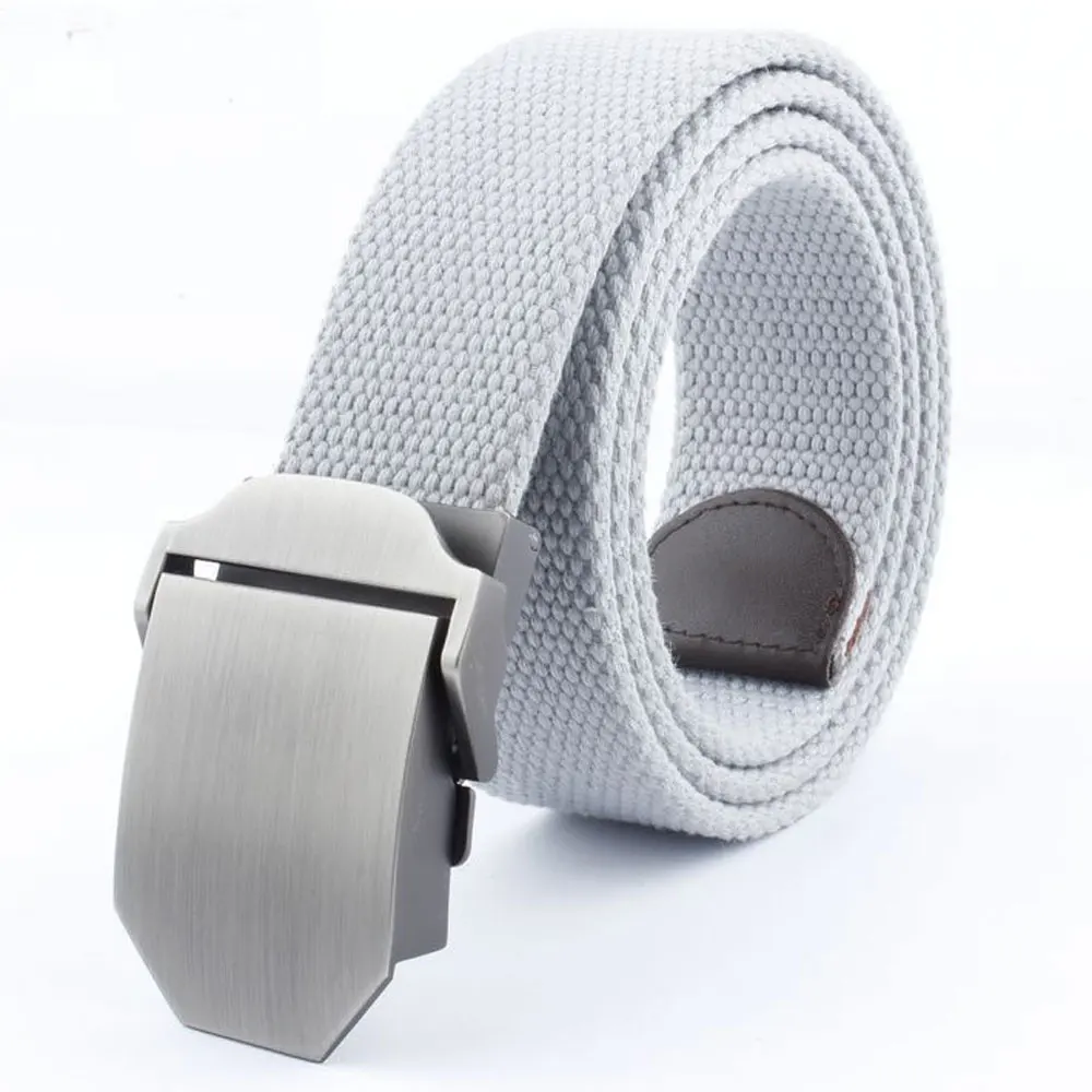 Gray Plain-buckle Популярные ремни 110 см 140 см военный холщовый ремень для мужчин и женщин ремни с пряжкой США роскошный спортивный джинсовый ремень на каждый день Cintos - Цвет: Gray Plain-buckle