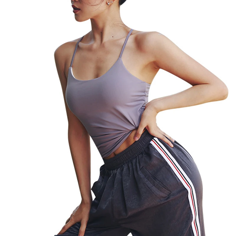 Хит продаж женские спортивные футболки без рукавов жилет с нагрудной подкладкой