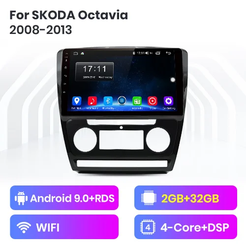2-32GB for wifi Junsun V1 2G+ 32G Android 9,0 DSP для SKODA Octavia 2 2008-2013 автомобильный Радио Мультимедиа Видео плеер навигация gps RDS 2 din dvd - Цвет: 2-32GB for wifi