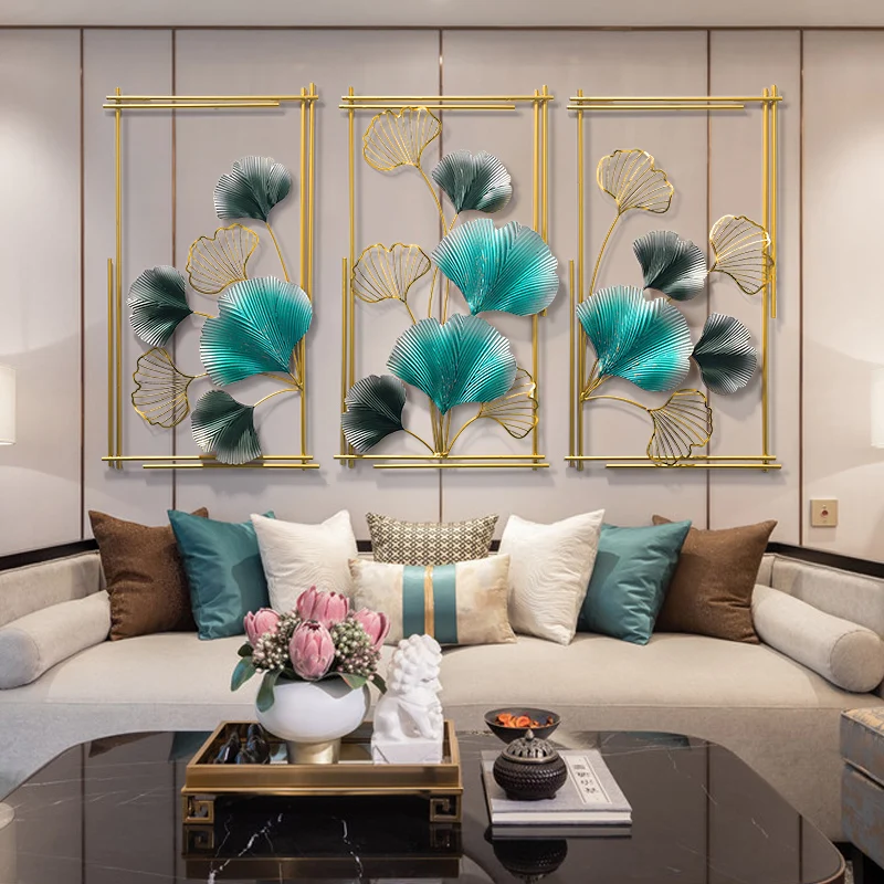 Новинка роскошное Кованое железо в китайском стиле Настенный декор виде листьев