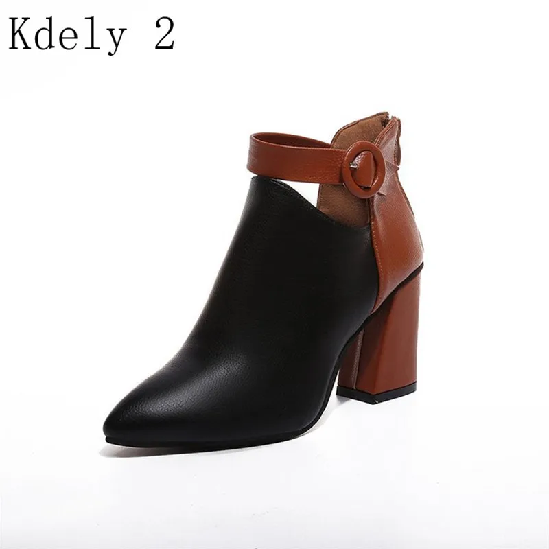 

Women shoes Winter Autumn MIix Color Casual Women High Heels Pumps Warm Ankle boots Women Botas Shoes Mujer Zapatos size 35-39
