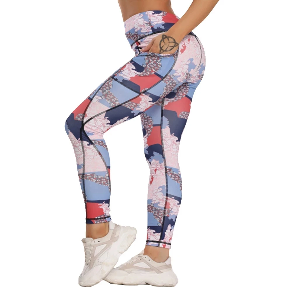 

Women High Waist Pants with Pockets Fitness Legging Running Trousers Woman Tight Sports Pants Workout Phone Pocket Gym Wear
