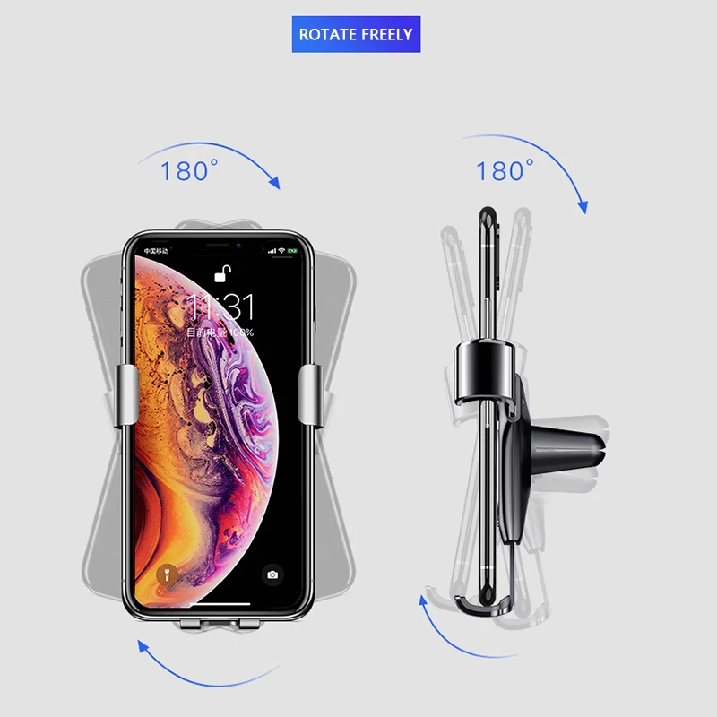 

LISM Gravity Car Phone Holder in Car Air Vent Clip Mount No Magnetic Mobile Phone Holder GPS Stand For iPhone XS MAX Xiaomi